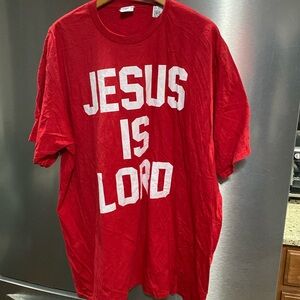Jesus Is Lord Red T-Shirt Size 3XL Unisex